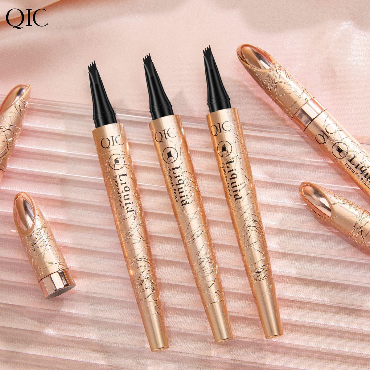 QIC 4-Prong Tip Alcohol-Free Solid Liquid Eyebrow Pen (8g)