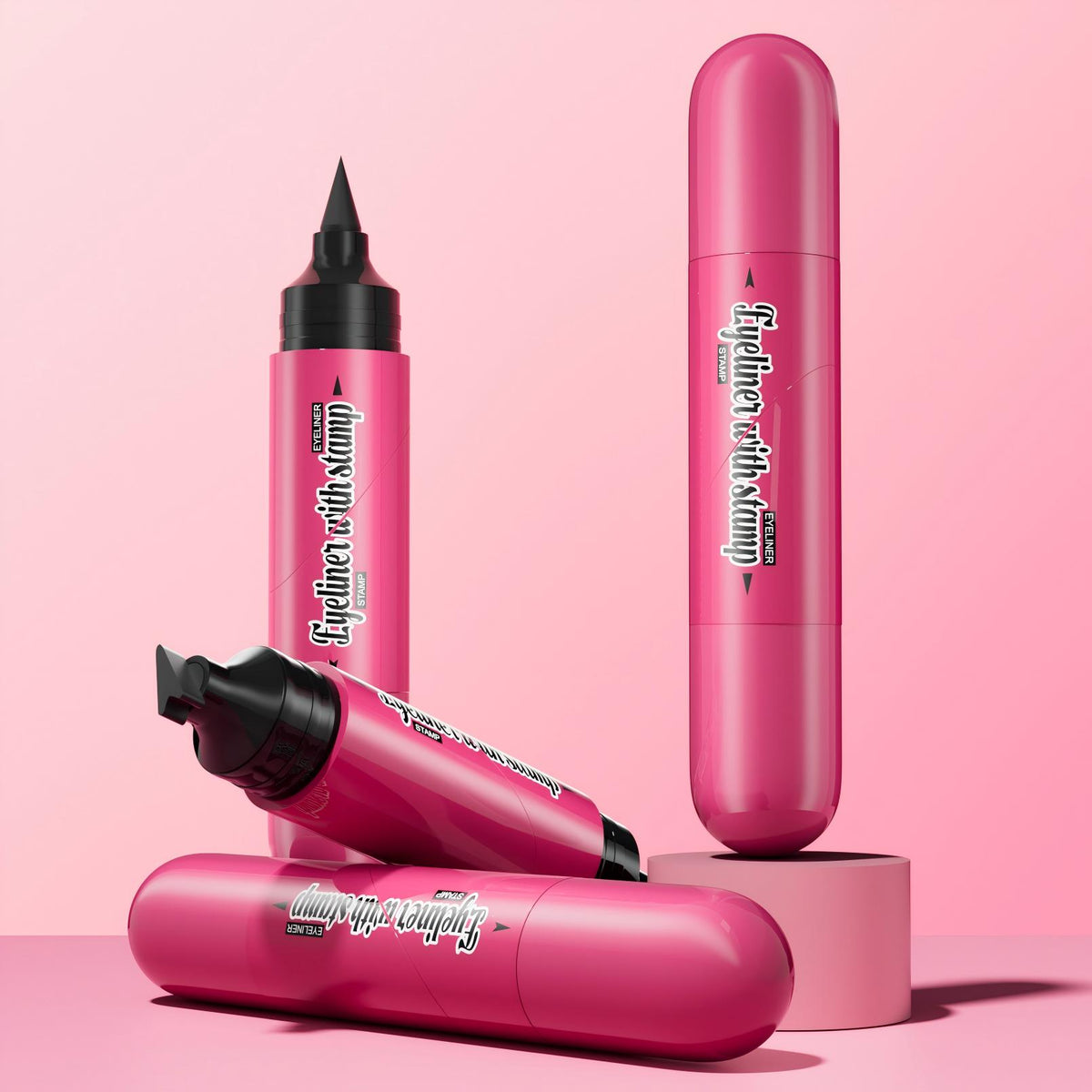 HelloKiss 2-in-1 Dual-End Wing Stamp Liquid Eyeliner Pen, Anti-Shaking Cat Eye Stamp Liner,