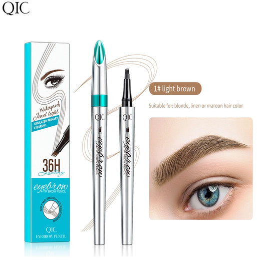 QIC 4-Prong Tip Alcohol-Free Solid Liquid Eyebrow Pen (8g)