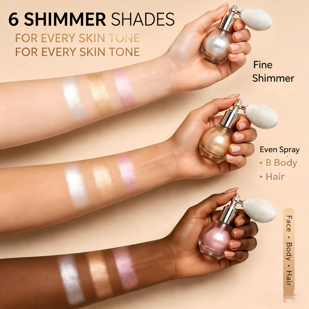 4-Color Diamond Texture Shimmer Highlighter Palette